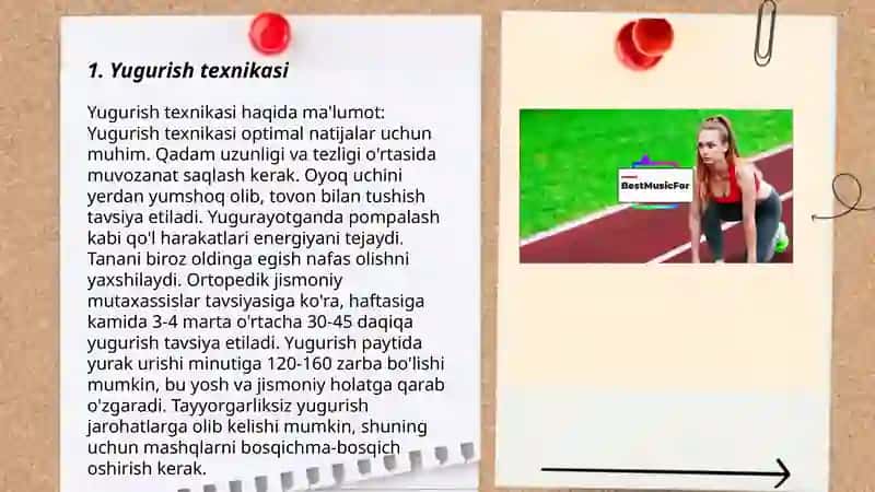 Yengil atletika. Órta masofaga yugurishni órgatish (800 m) 3