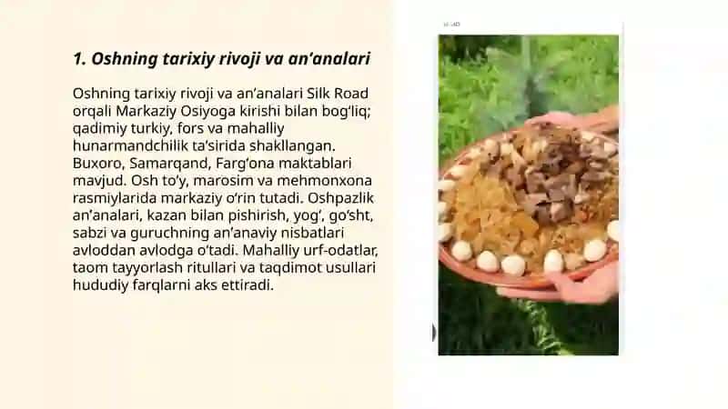 Oshning tarixiy rivoji va anʼanalari 3