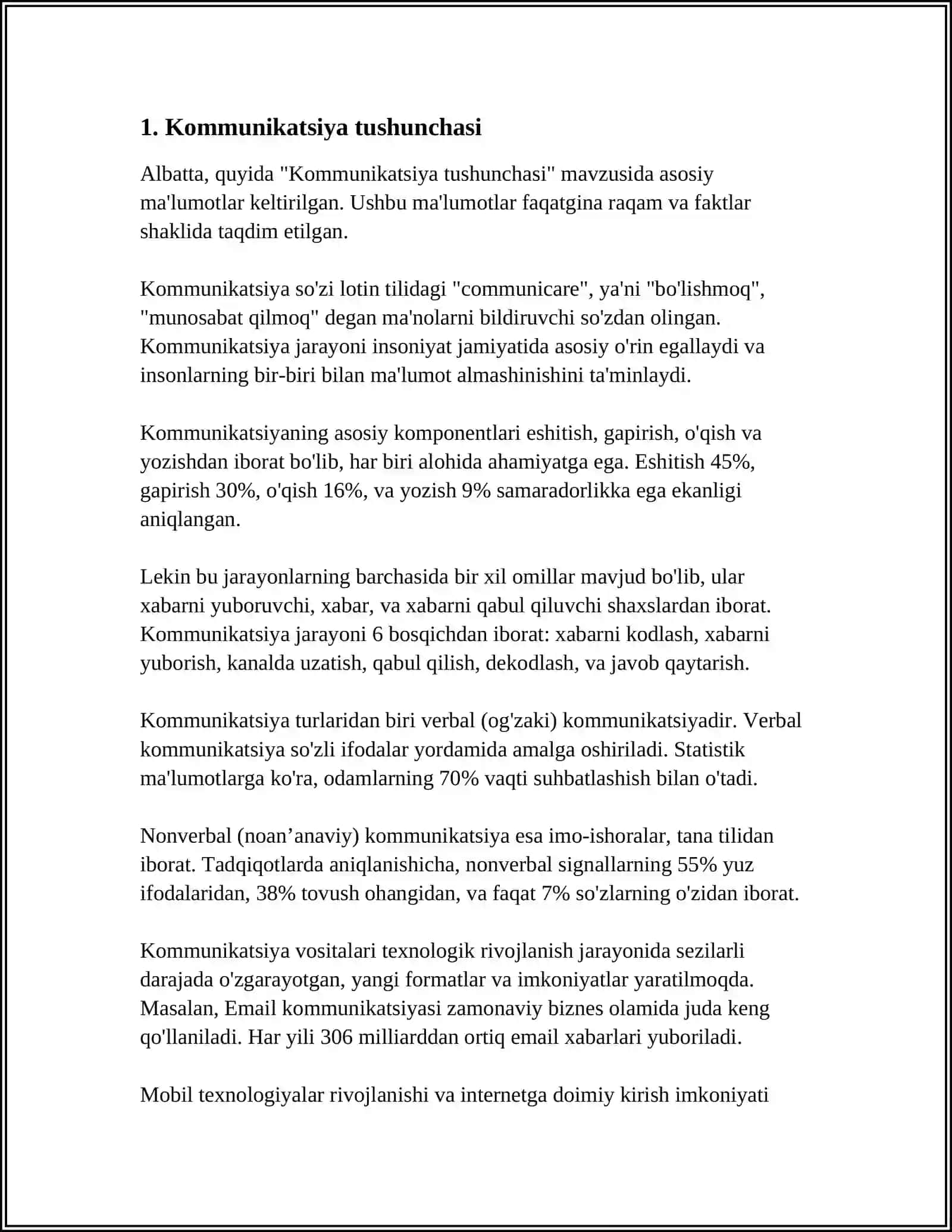 Kommunikatsiya tushunchasi haqida referat 3