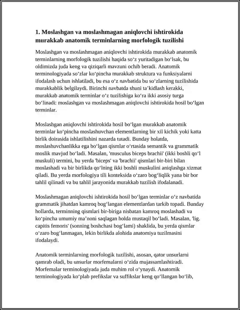 MOSLASHGAN VA MOSLASHMAGAN ANIQLOVCHI ISHTIROKIDA MURAKKAB ANATOMIK TERMIN STRUKTURASI 3