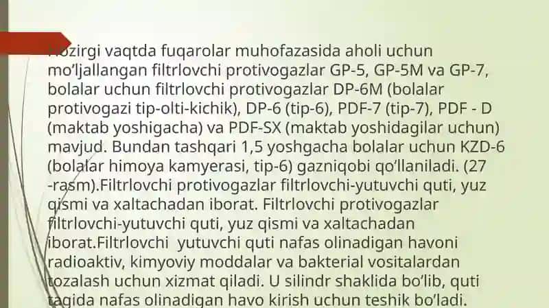 SHAXSIY HIMOYA VOSITALARI, MAXSUS HIMOYA VOSITALARI, SHAXSIY TIBBIY VOSITALARI VA ULARDAN FOYDALANISH 3