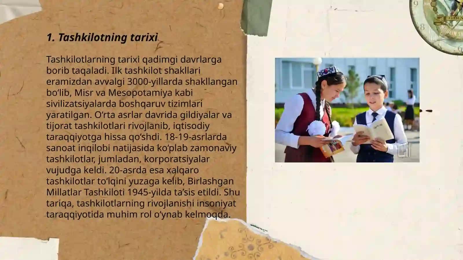 Tashkilot faoliyatiga bag'ishlangan matnlar, fotosuratlar va ma'lumot stendlarining maketlari 3