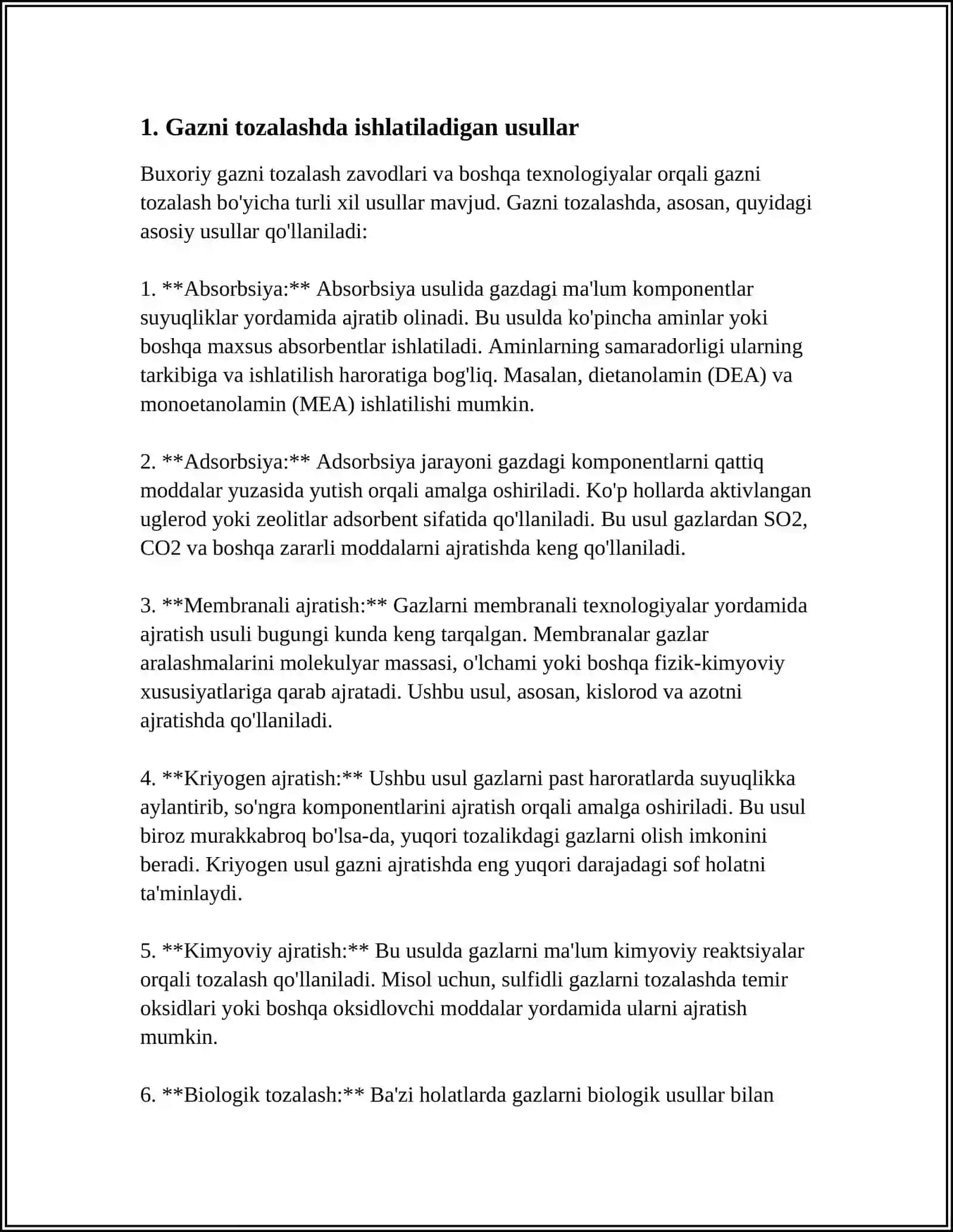 GAZNI TOZALASHNI 1-2 BOSQICHLARI 3