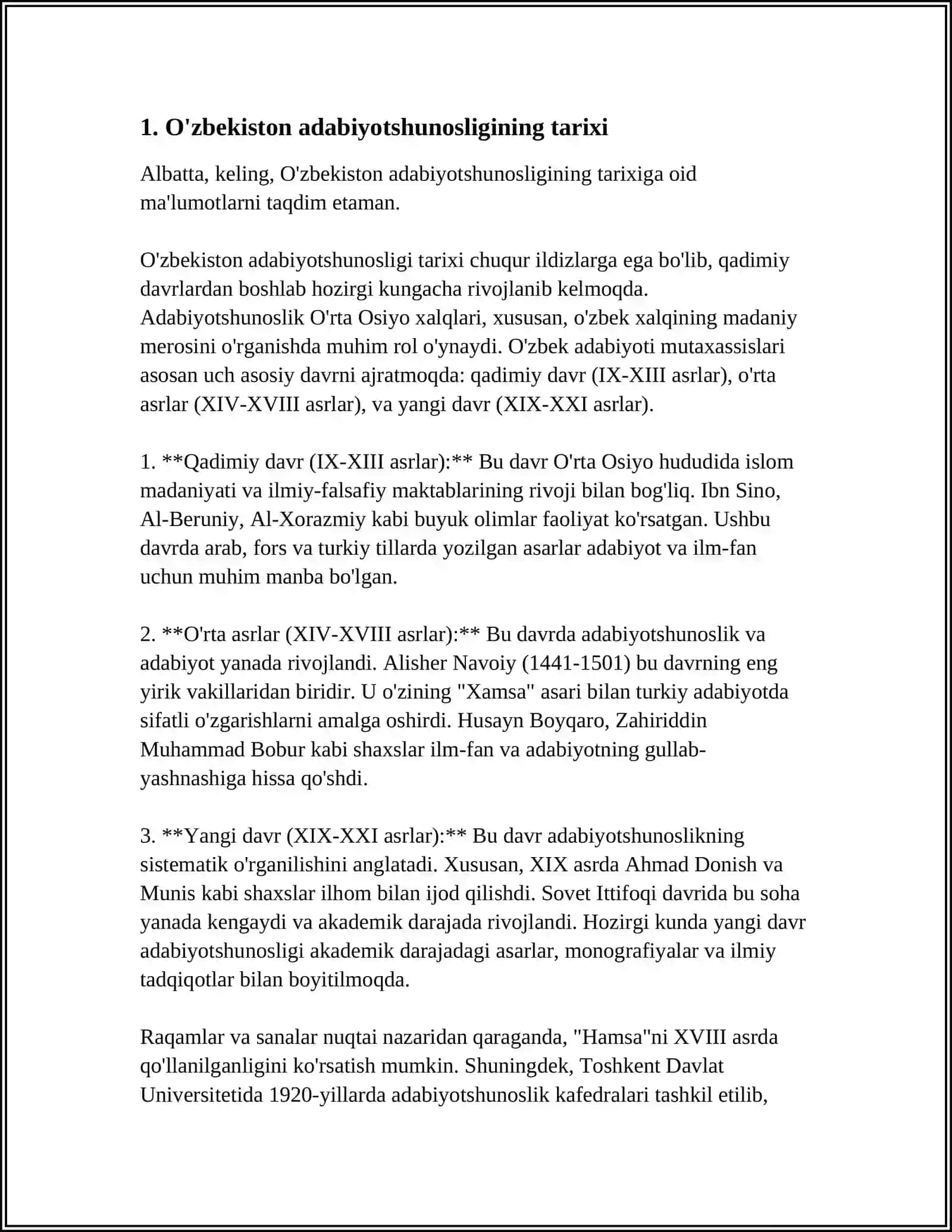 O'ZBEKISTONDA ADABIYOTSHUNOSLIKKA OID ILMIY ASARLAR RO'YXATINI TUZISH VA AYRIM ASARLARGA ANNOTATSIYA YOZISH 3