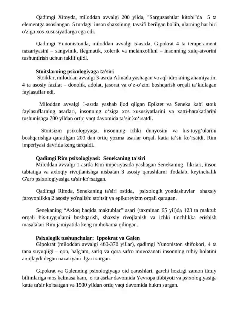 Antik Dunyo Olimlarining Psixologik Qarashlari 3