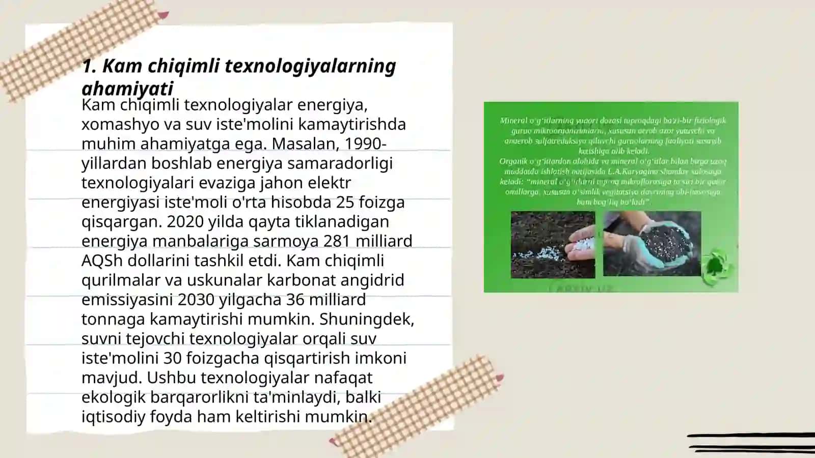Kam chiqimli texnologiyalarning ahamiyati 3