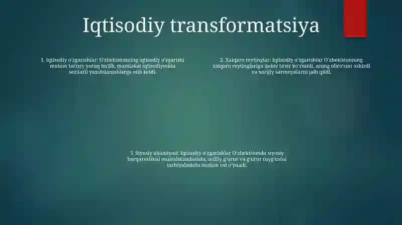 O'Zbekistonni Xalqaro Reytinglardagi Ko'Rsatkichlarini Ko'Tarishning Tarixiy Va Siyosiy Ahamiyati 3