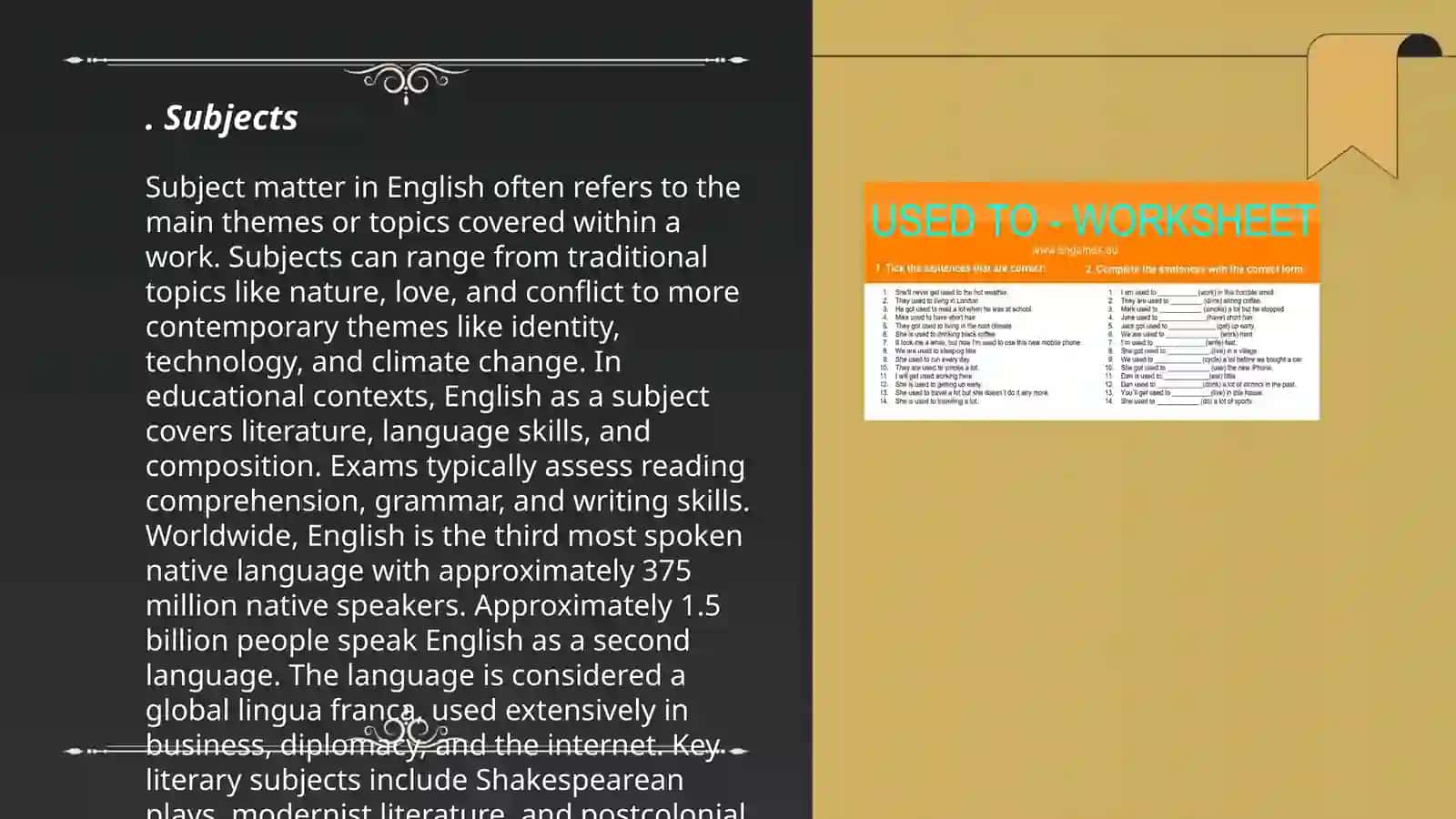 Subject matter in English 3
