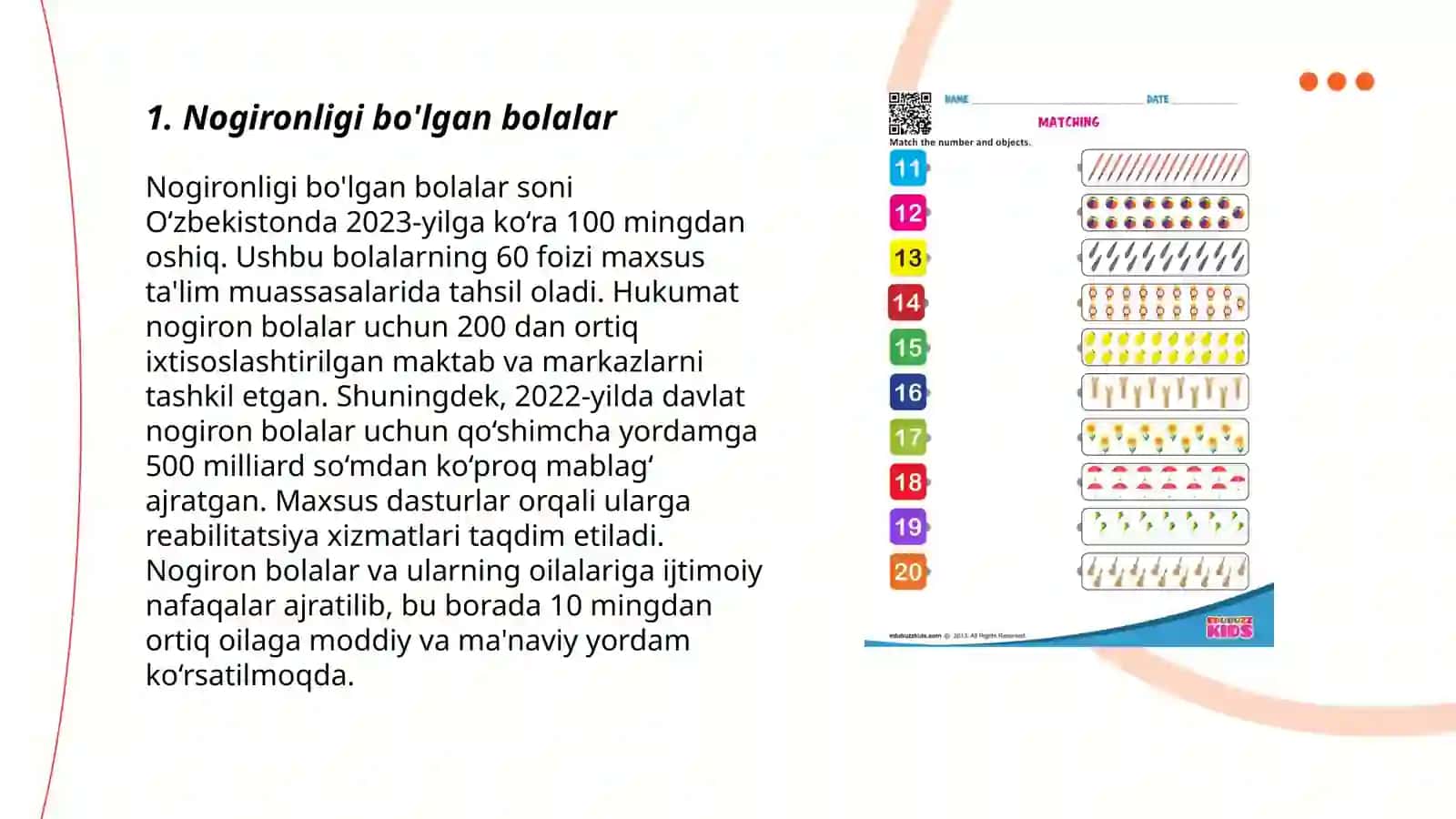 Inklyuziv ta'limga jalb etiladigan alohida ta'lim olish ehtiyoji bo'lgan bolalar toifalari 3