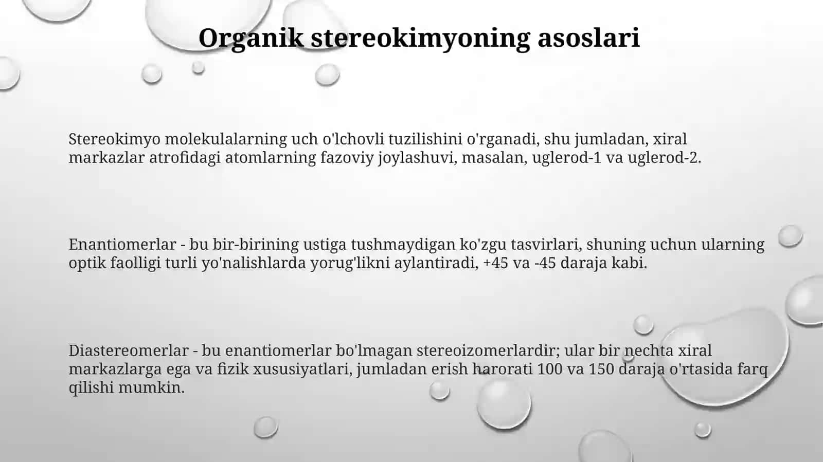 Organik stereokimyo asoslari, aromatiklik nazariyalari va molekulalarning barqarorlikka ta'siri 3