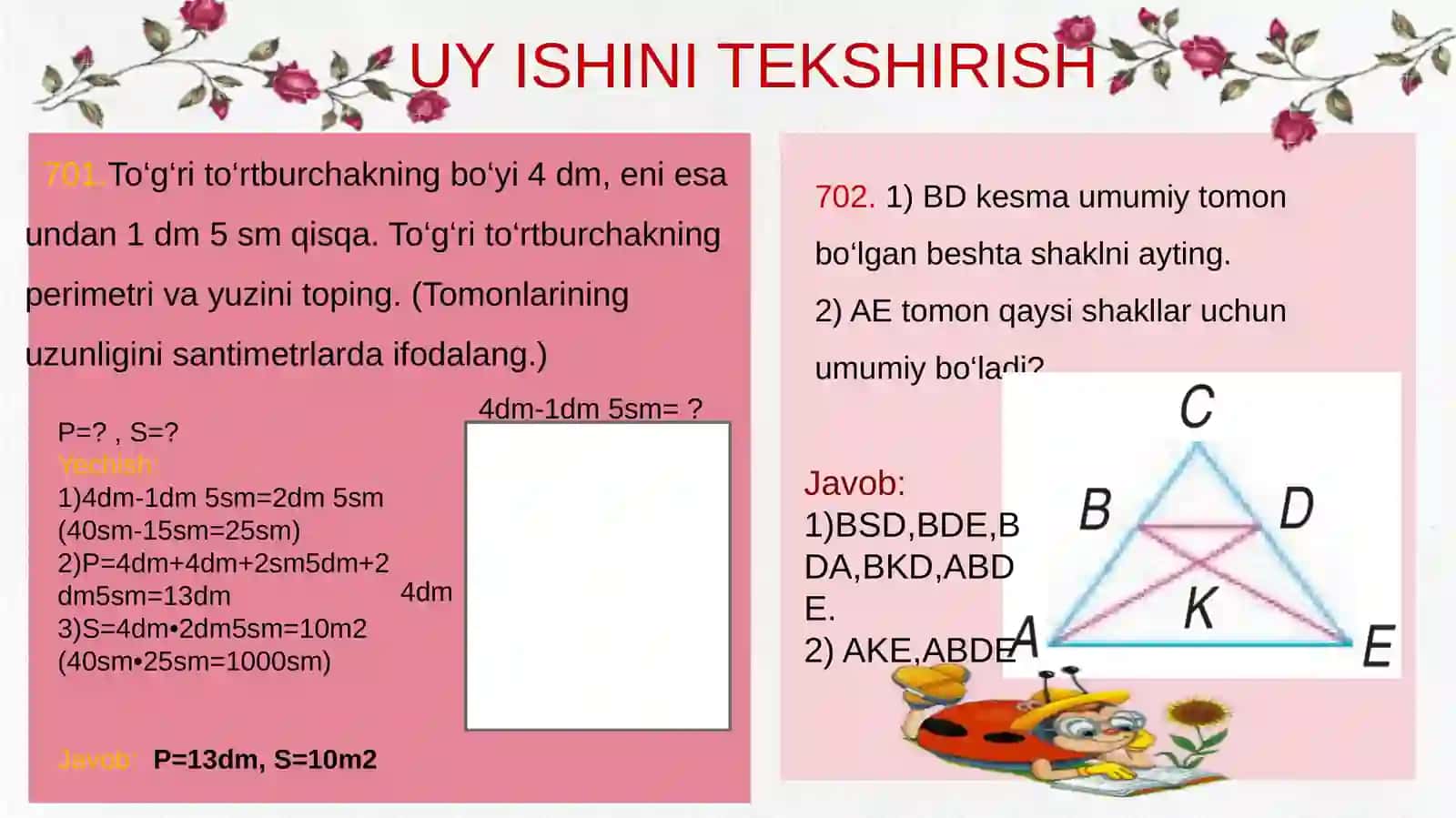 4-sinf Matematika 'Misol-masalalar' taqdimot 3