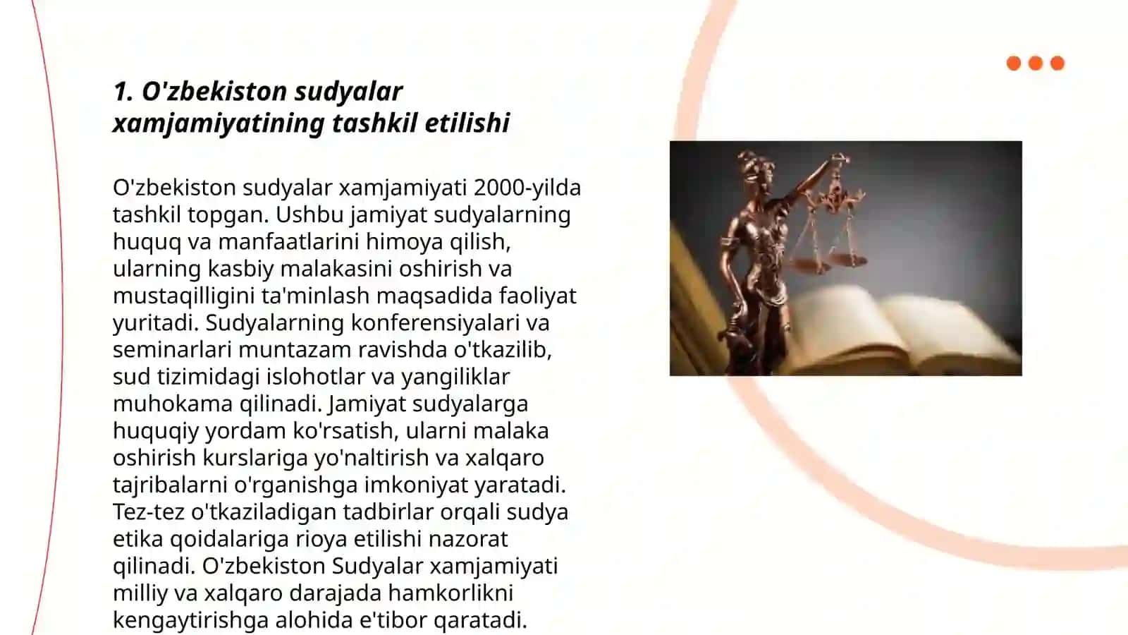 O'zbekiston sudyalar xamjamiyatining tashkil etilishi 3
