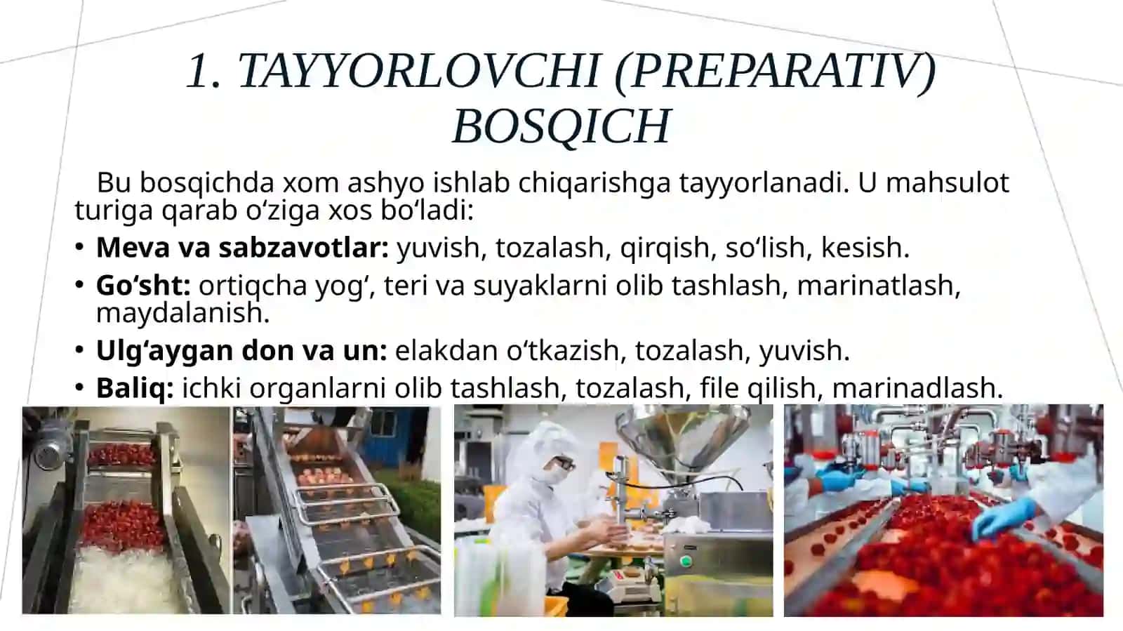 Oziq-ovqat mahsulotlarini qayta ishlash texnologiyalari 3