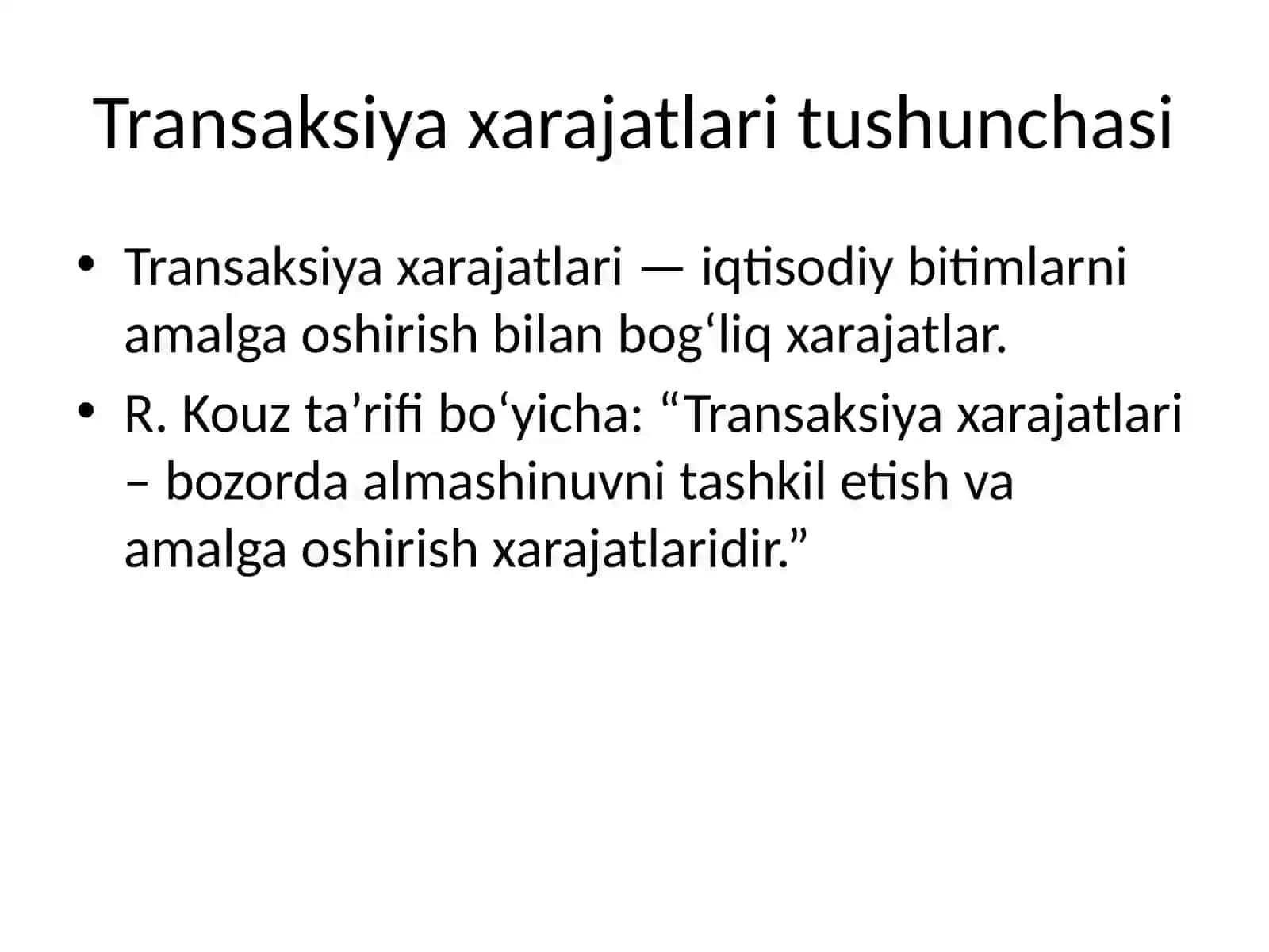 Transaksiya xarajatlarini optimallashtirish tajribasi va uning Oʻzbekistondagi xususiyatlari 3