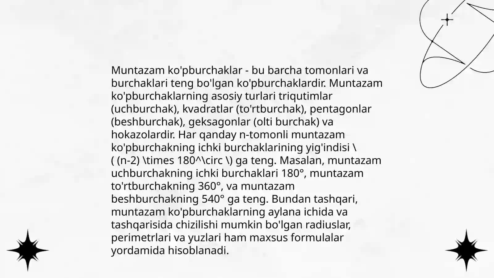 Muntazam ko'pburchaklar 3