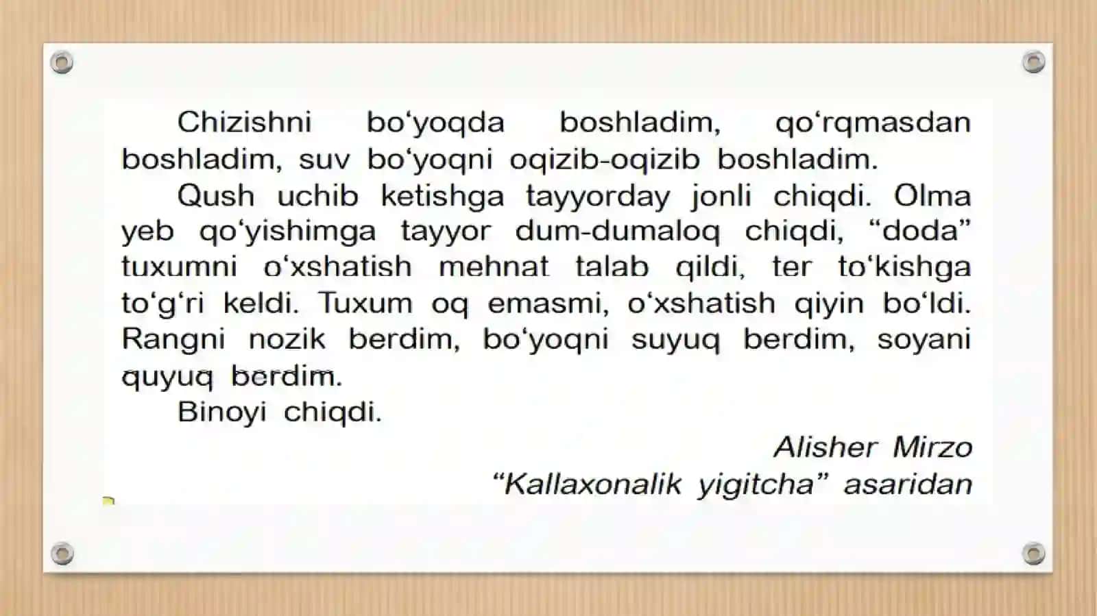 Mavzu: "Mo‘yqalam mo‘jizasi" 3