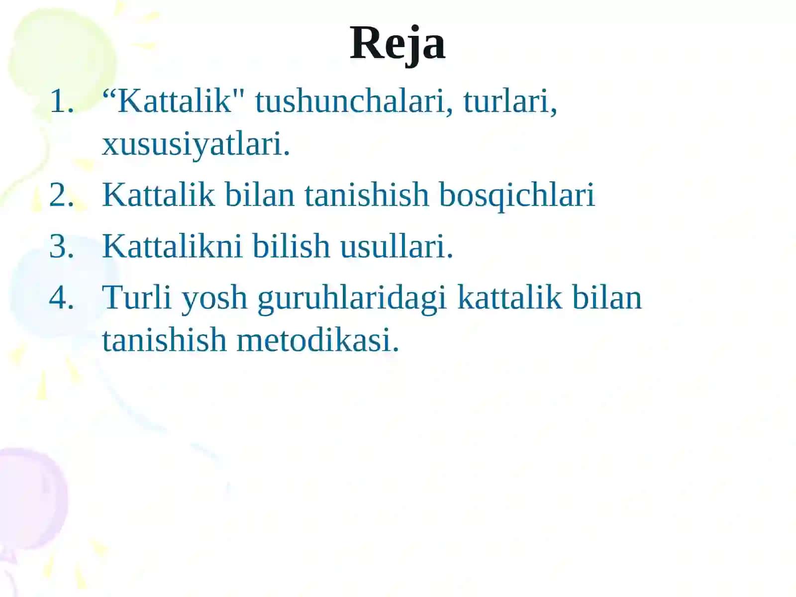 Maktabgacha ta’lim yoshidagi bolalarda predmetlarning kattalik o’lchami va ularni o’lchash haqidagi tasavvurlarni shakllantirish 3