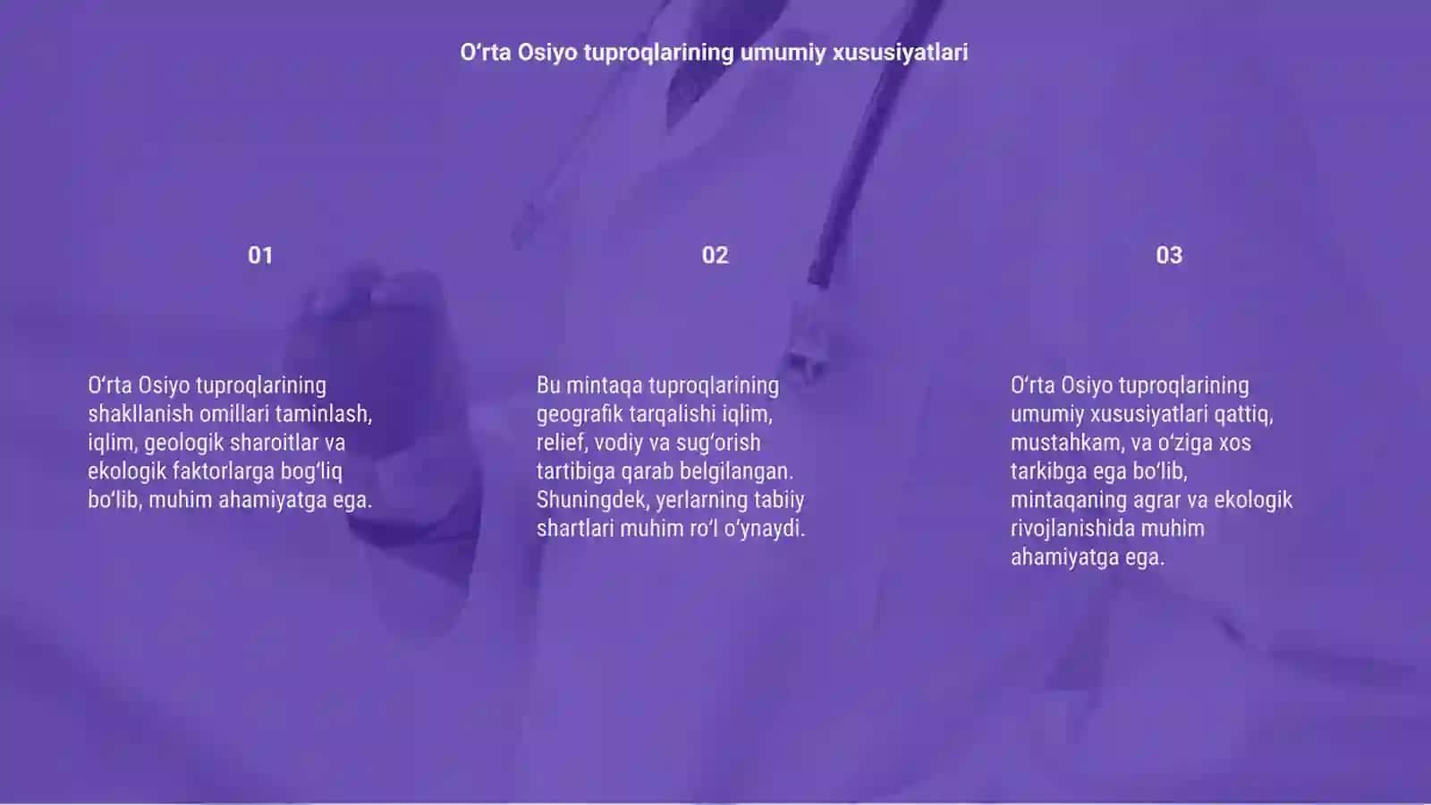 O‘rta Osiyo tuproqlarining shakllanish omillari va geografik tarqalishi 3