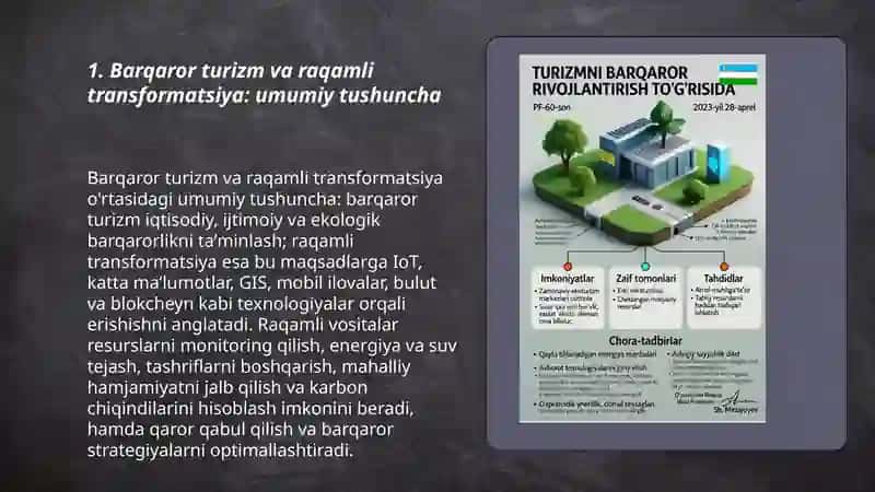 Turizm barqarorlikda tehnalogiya va inovatsyalar oʻrni 3