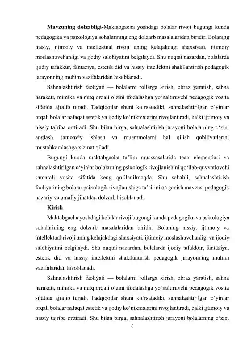 Sahnalashtirish faoliyatining bolalar psixologik rivojlanishiga ta’siri 3
