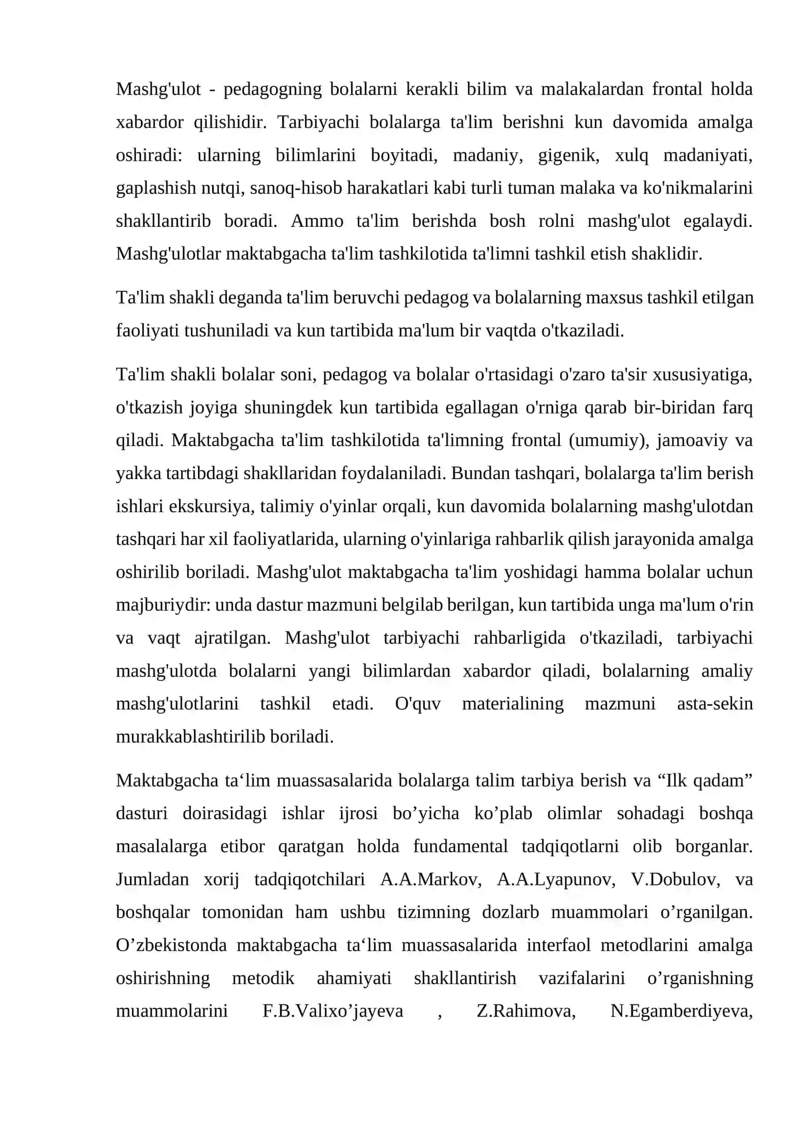 Ilk qadam dasturi maktabgacha ta’limning tayanch o’quv dasturi 3