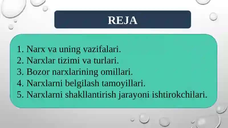 Narxning mohiyati va shakllanish xususiyati 3