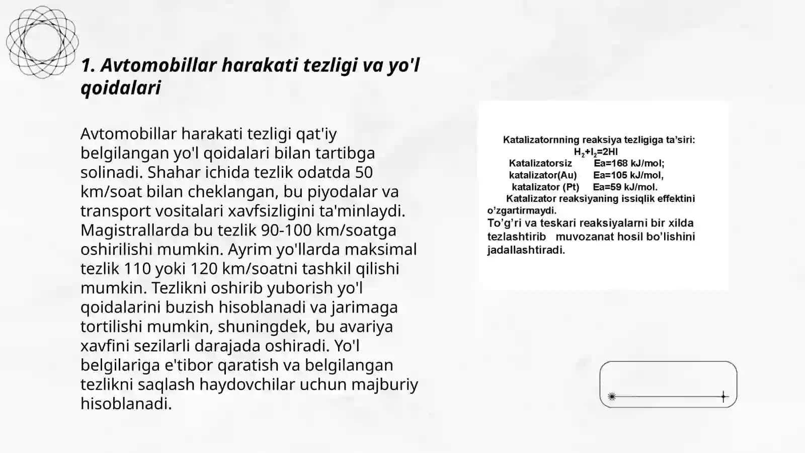 Avtomobillar harakat tezligi va yo'l qoidalari 3