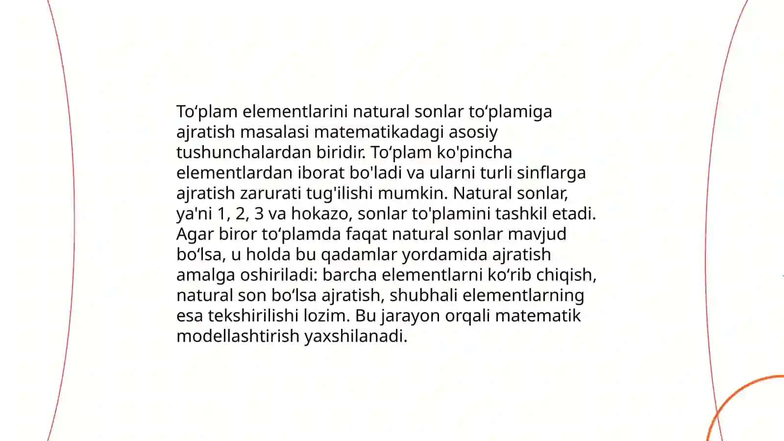 Toʻplamlarni sinflarga ajratishga oid misollar 3