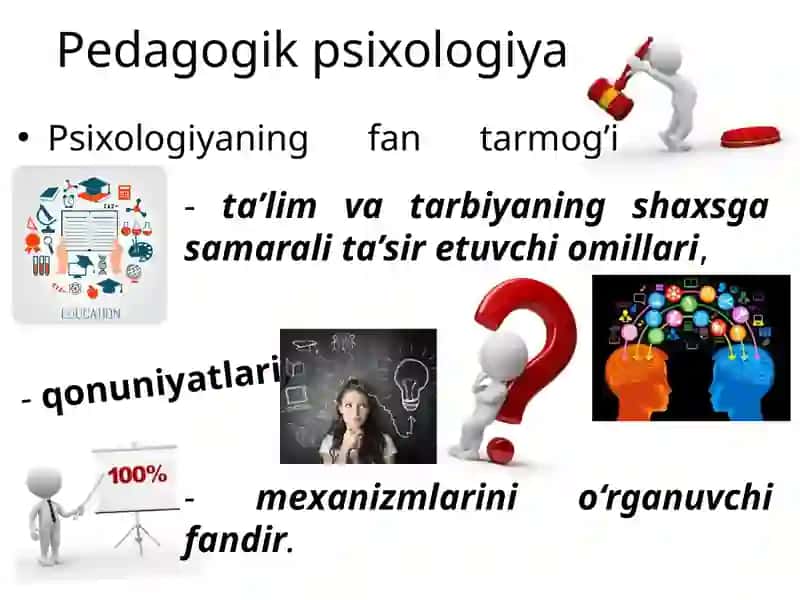 Pedagogik psixologiya fanining predmeti, maqsad va vazifalari 3