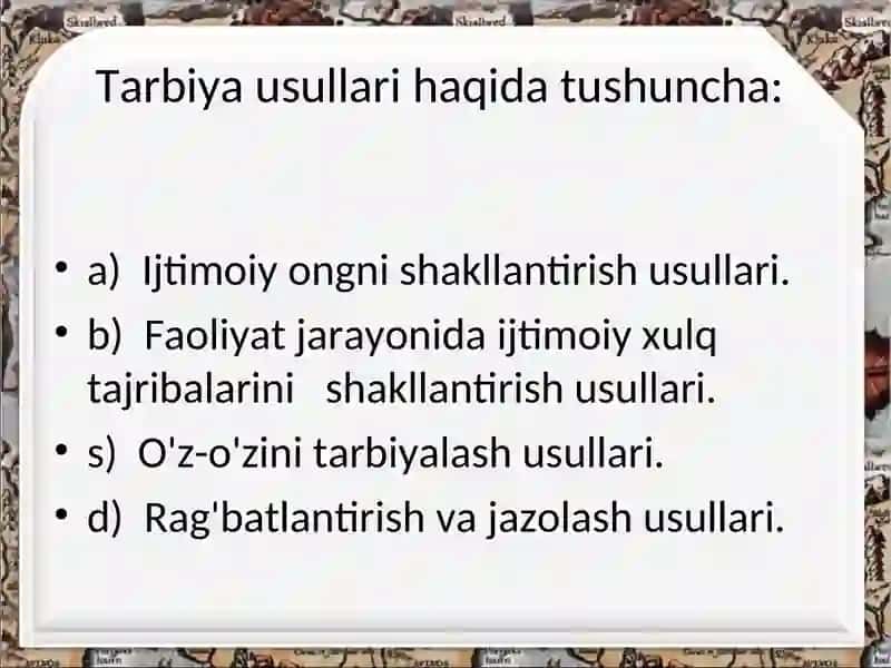 Tarbiya jarayonining mohiyati va prinsiplari 3