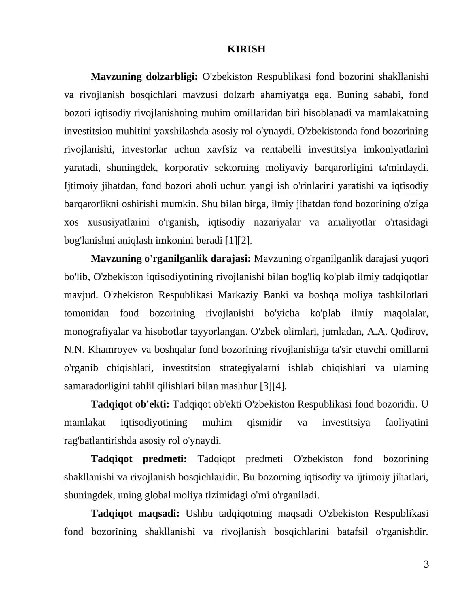 O'zbekiston Respublikasi fond bozorini shakllanishi va rivojlanish bosqichlari 3