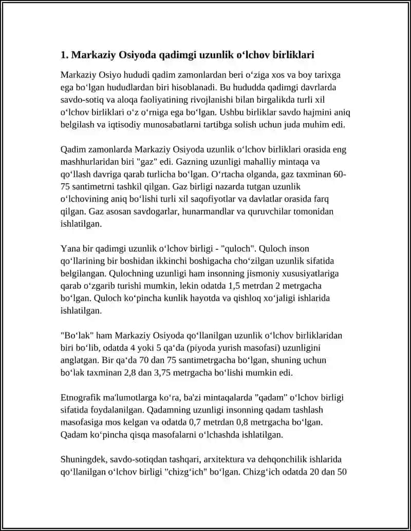 MARKAZIY OSIYODAGI QADIMIY OʻLCHOVLAR VA OʻLCHASH BIRLIKLARI 3