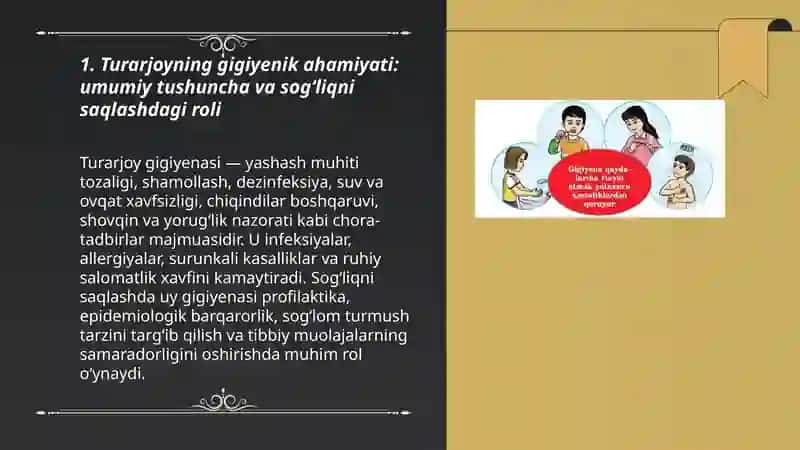 Turarjoyning gigiyenik ahamiyati 3