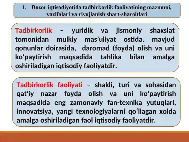 Tadbirkorlik faoliyati 3