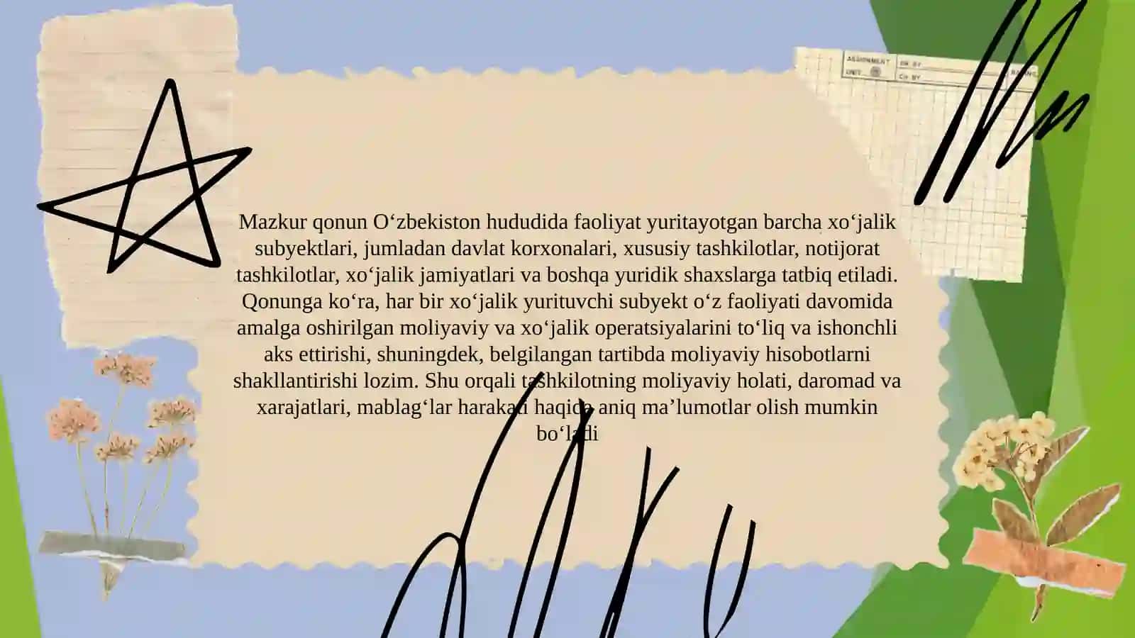 O'zbekiston Respublikasining «Buxgalteriya hisobi to‘g‘risida»gi Qonuni va uning ahamiyati 3
