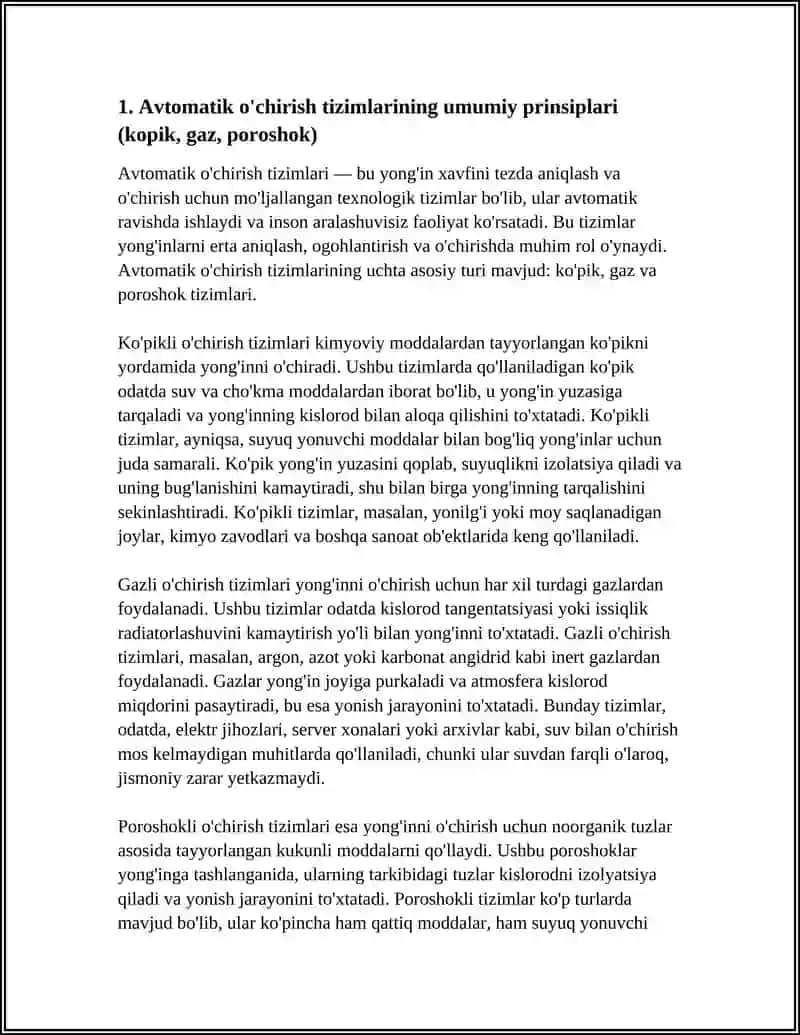 AVTOMATIK OCHIRISH TIZIMLARI(KOPIK, GAZ, PARASHOK.) 3