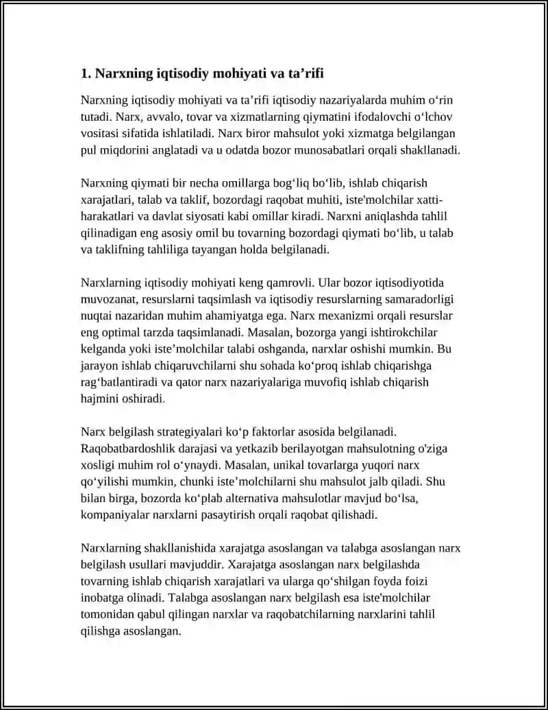 NARXNING MOHIYATI VA SHAKLLANISH XUSUSIYATLARI 3