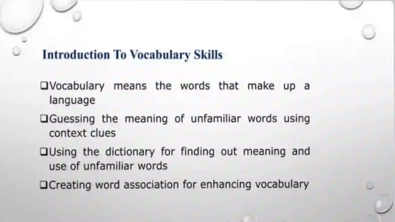 Vocabulary and skills development 3