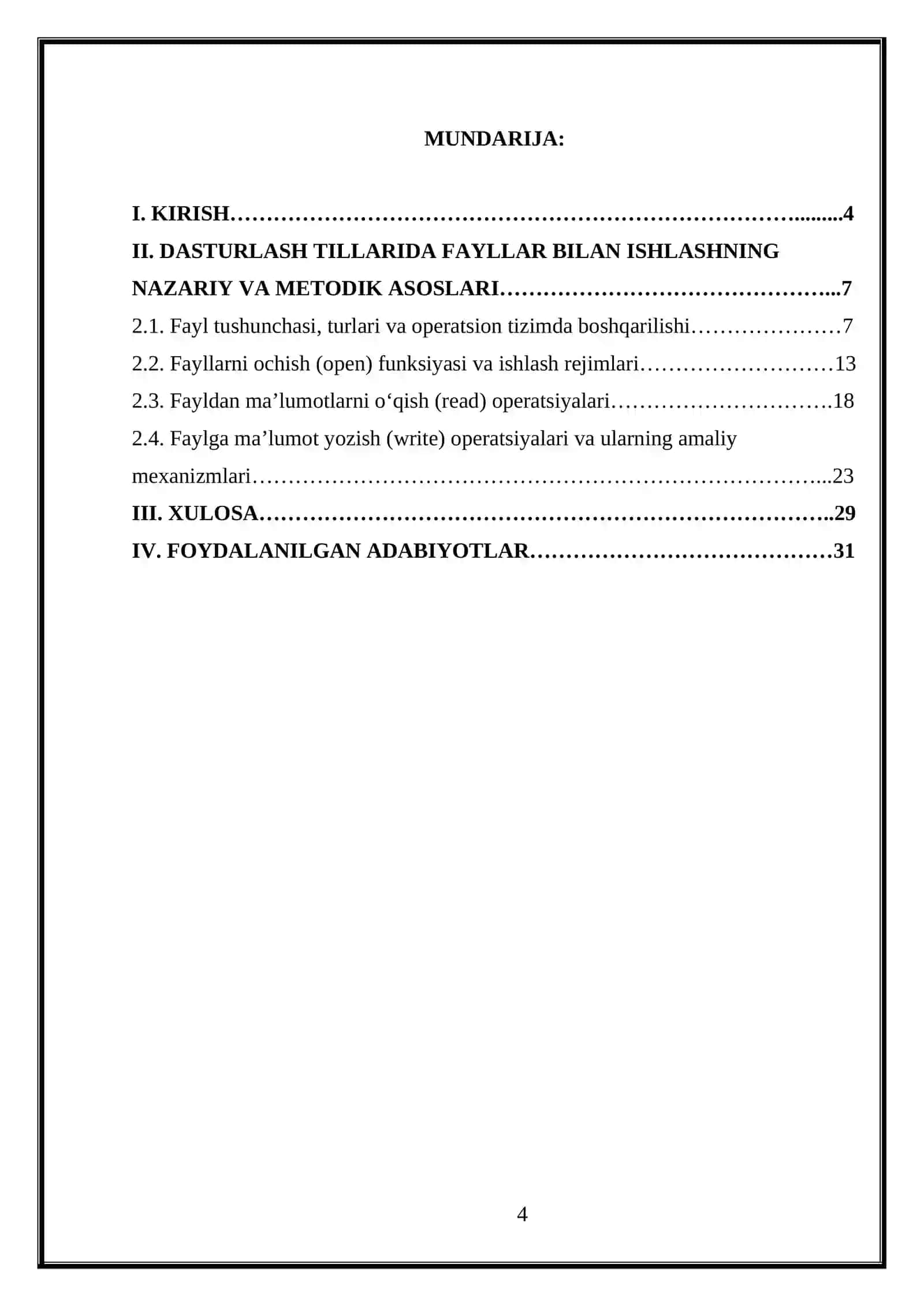 FAYLLAR BILAN ISHLASH (OPEN,READ,WRITE) 3