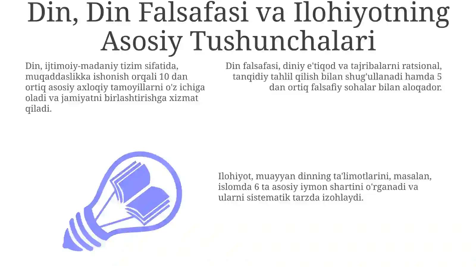 Din, Din Falsafasi va Ilohiyot: Asosiy Tushunchalar 3