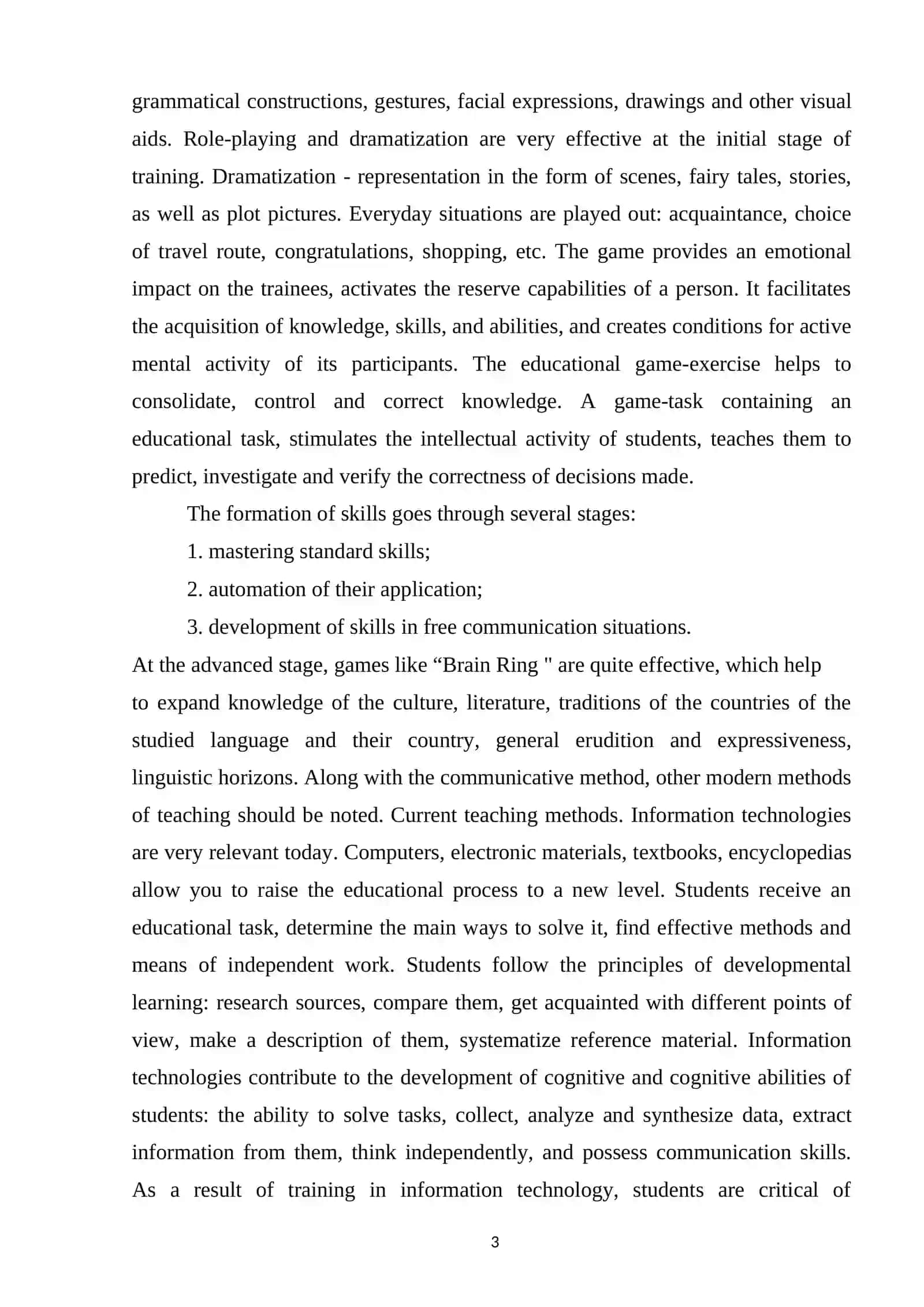Innovative ICT-based foreign language learning: evaluation techniques, assisted learning and foreign language teaching 3