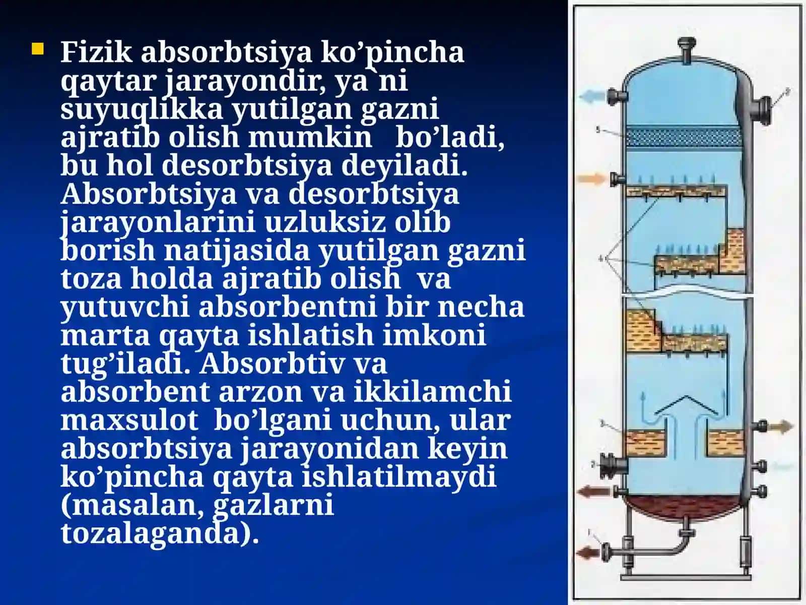 Gazlarni tozalash usullari (absorbsiya, adsorbsiya) 3