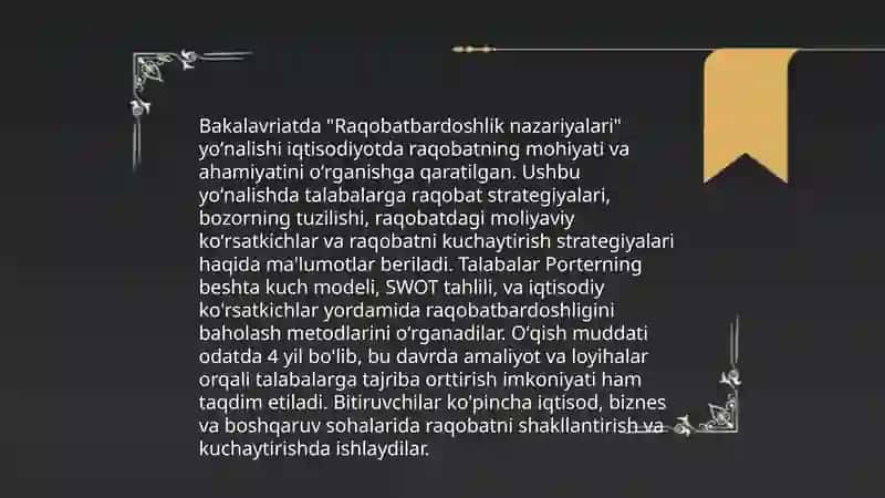 Bakalavriat yoʻnalishi oʻquv rejasi 3