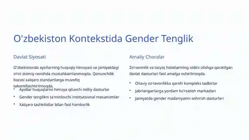 Gender Tenglik Siyosati: Adolat va Imkoniyatlar Uchun Kurash 3