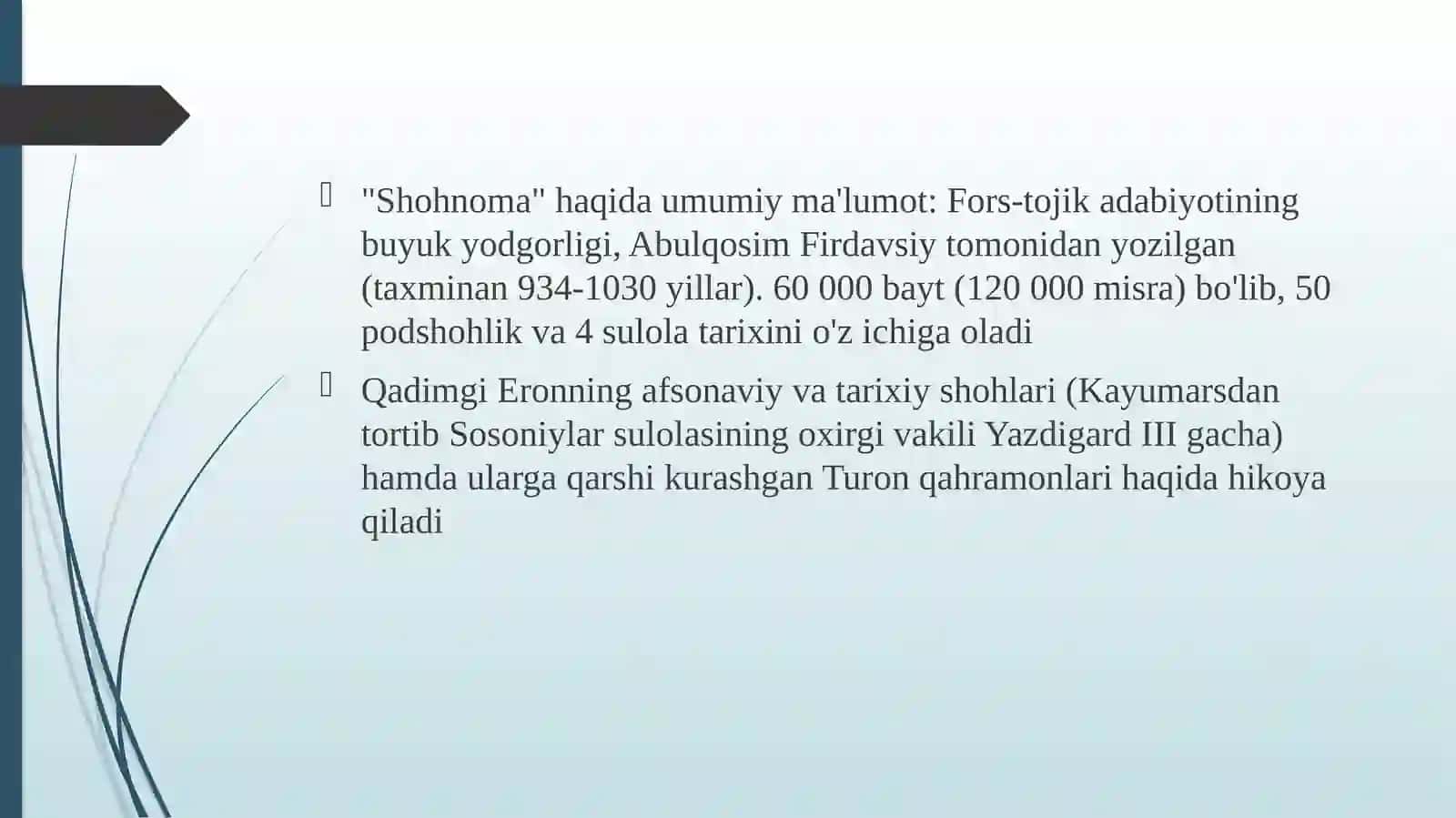 "Shohnoma" qahramonlari va ularning keyingi davr poeziyasiga ko'chishi 3