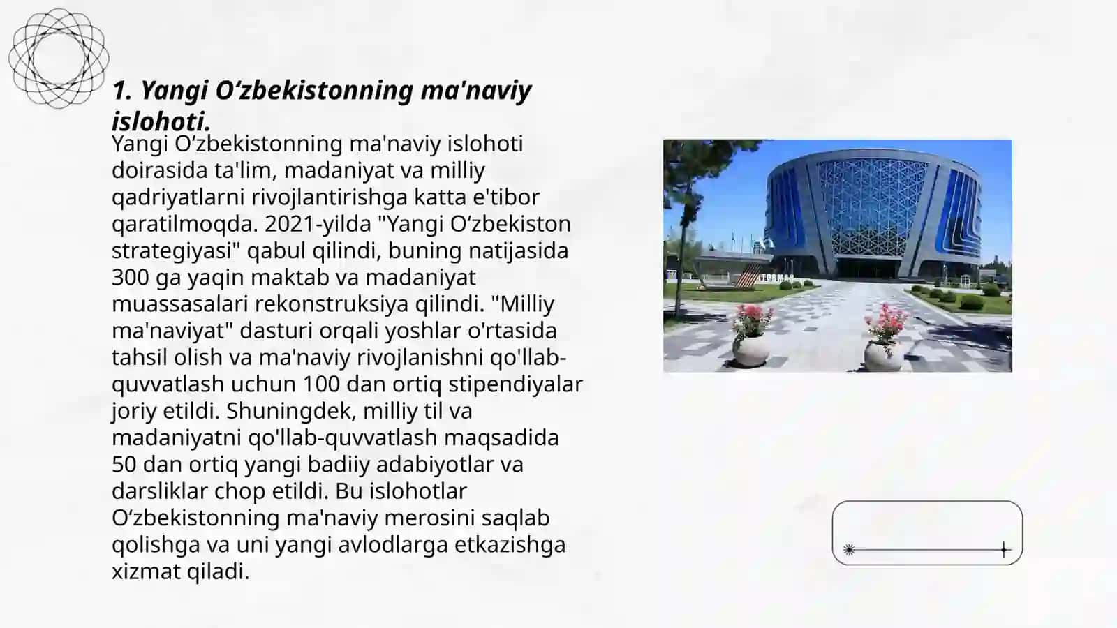 Yangi Oʻzbekistonda amalga oshiralayotgan ma'naviy oʻzgarishlar 3