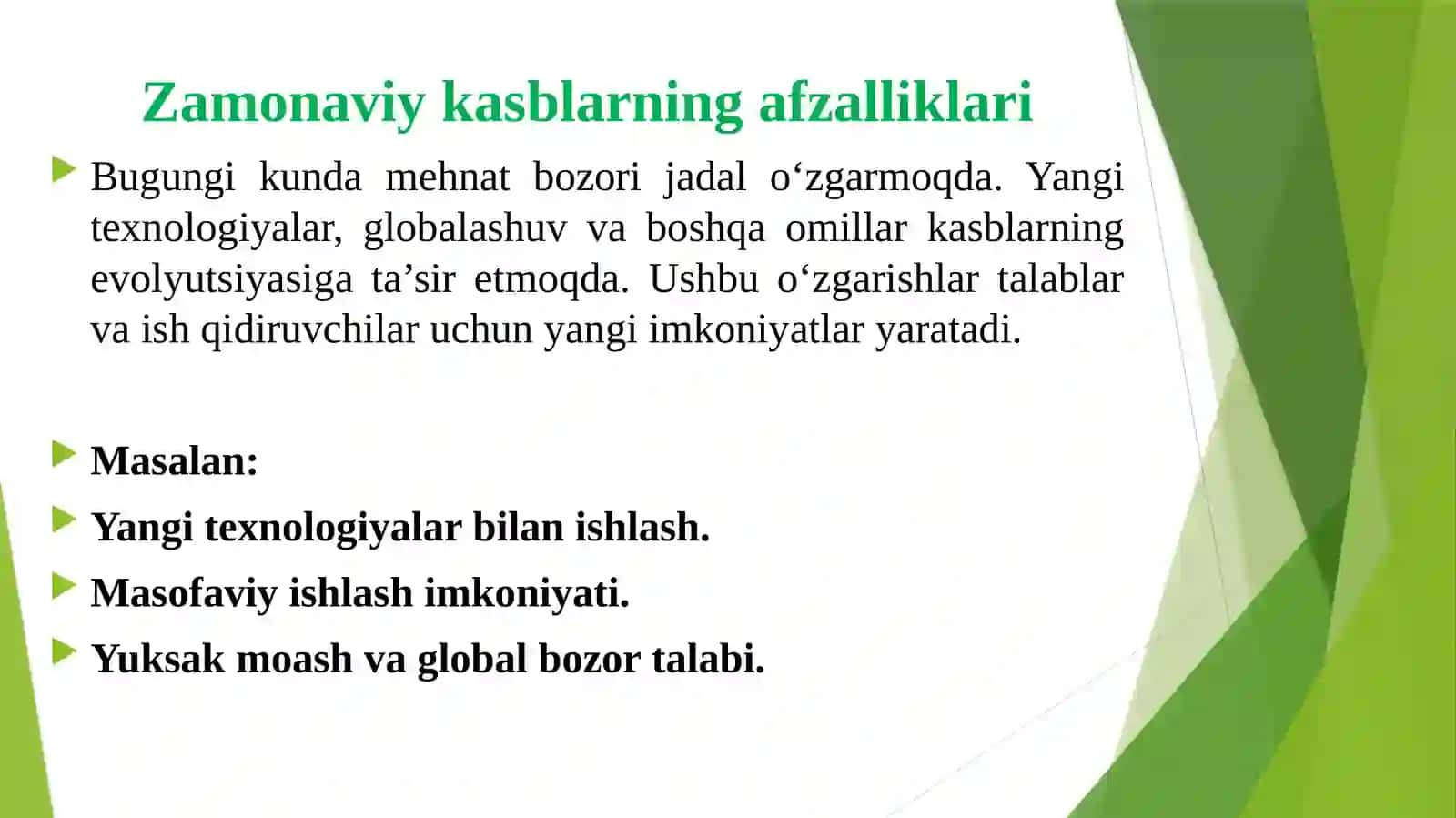 Zamonaviy kasblar va kelajakdagi imkoniyatlar 3