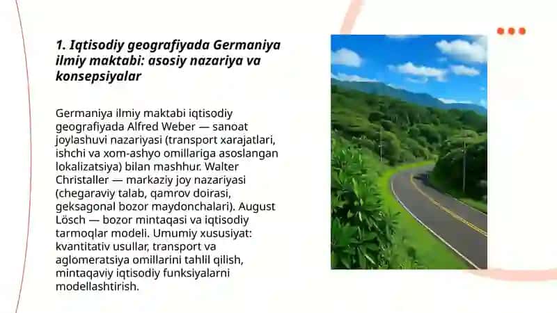 Geografiyada shakllangan ilmiy maktablar iqtisodiy geogirafiya 3