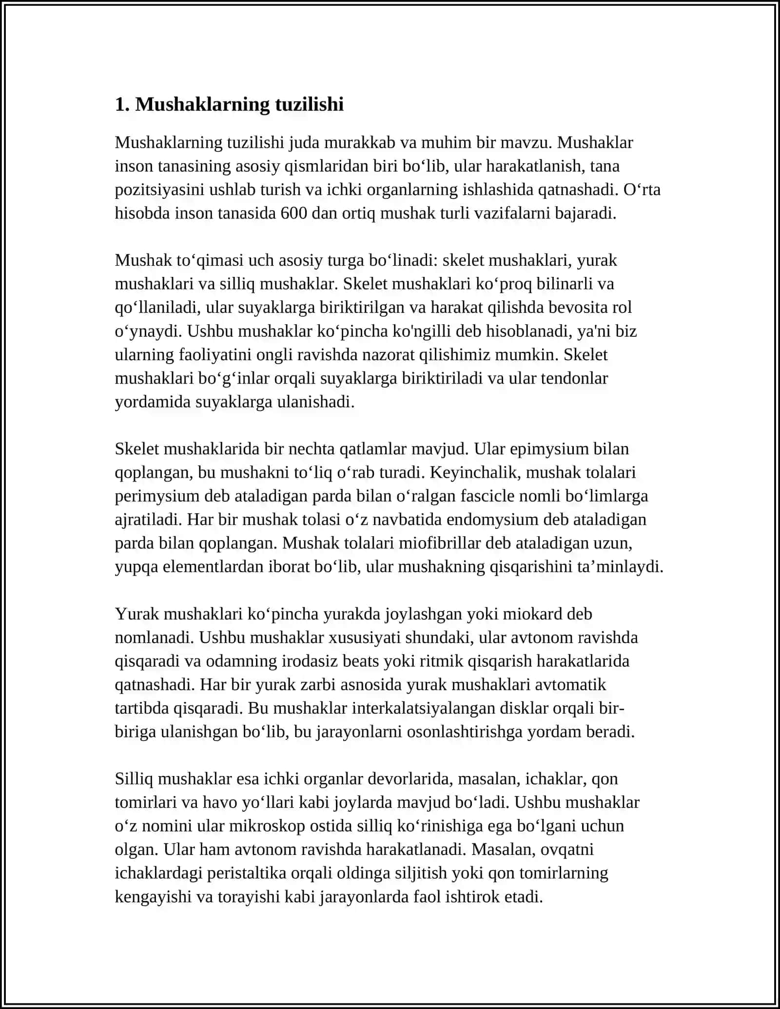 Mushaklarning tuzilishi 3