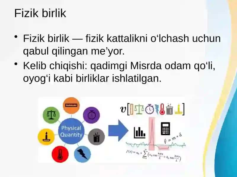 FIZIK KATTALIKLAR VA ULARNING BIRLIKLARI 3